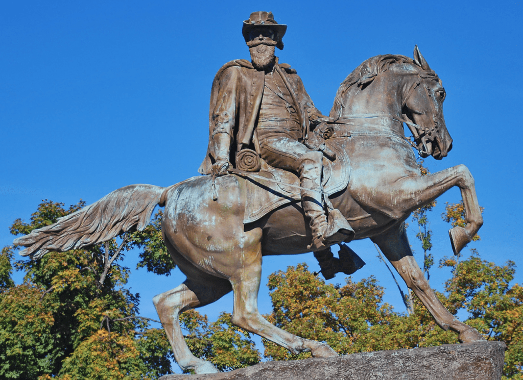 Monument to Confed general Jeb Stuart, inspiration for Wiley's sculpture