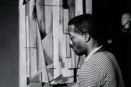 Norman Lewis working on Composition I (1945)