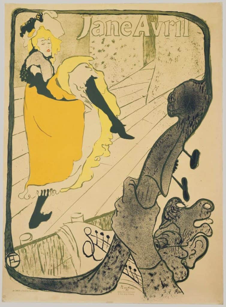 Henri de Toulouse-Lautrec, Jane Avril.  Art Nouveau