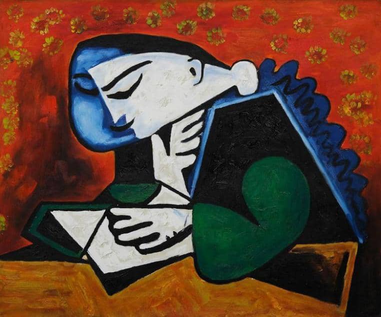 The Reader, 1953, Pablo Picasso.  Collection of National Gallery - Staatliche Museen zu Berlin.