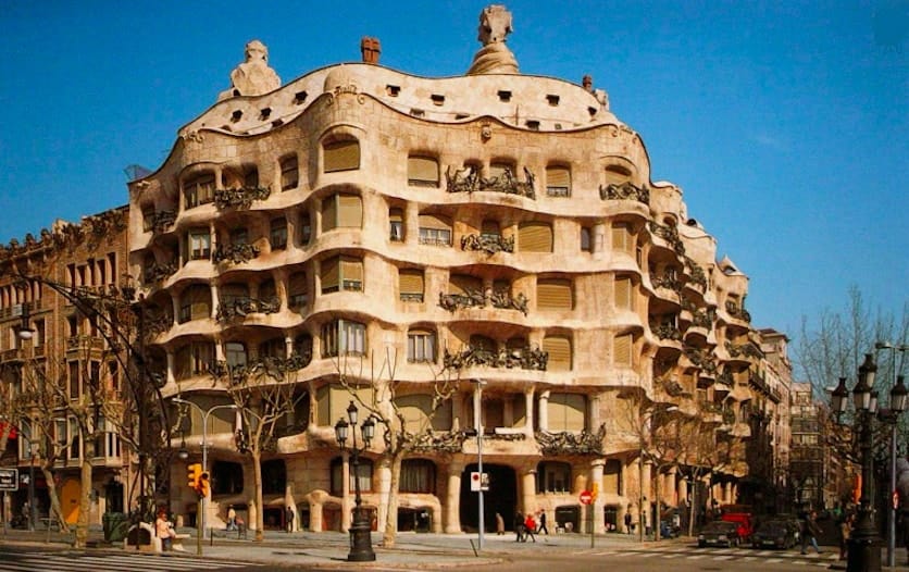 Gaudi's Casa Milà, a renowned Art Nouveau example of Gesamtkunstwerk.