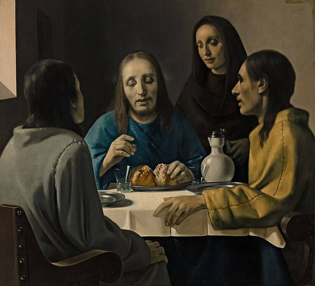 Vermeer forgery by Han Van Meegeren - The Supper at Emmaus (1937) 