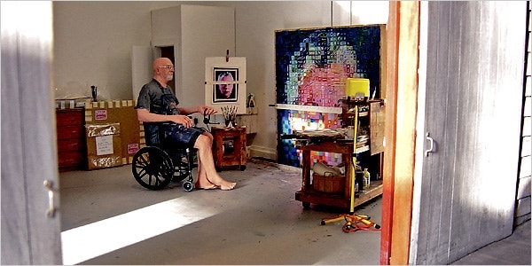 Detail from Chuck Close: Summer 2004, by Joe Fig