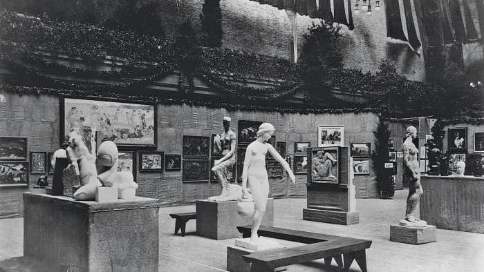 View inside the Armory Show of 1913