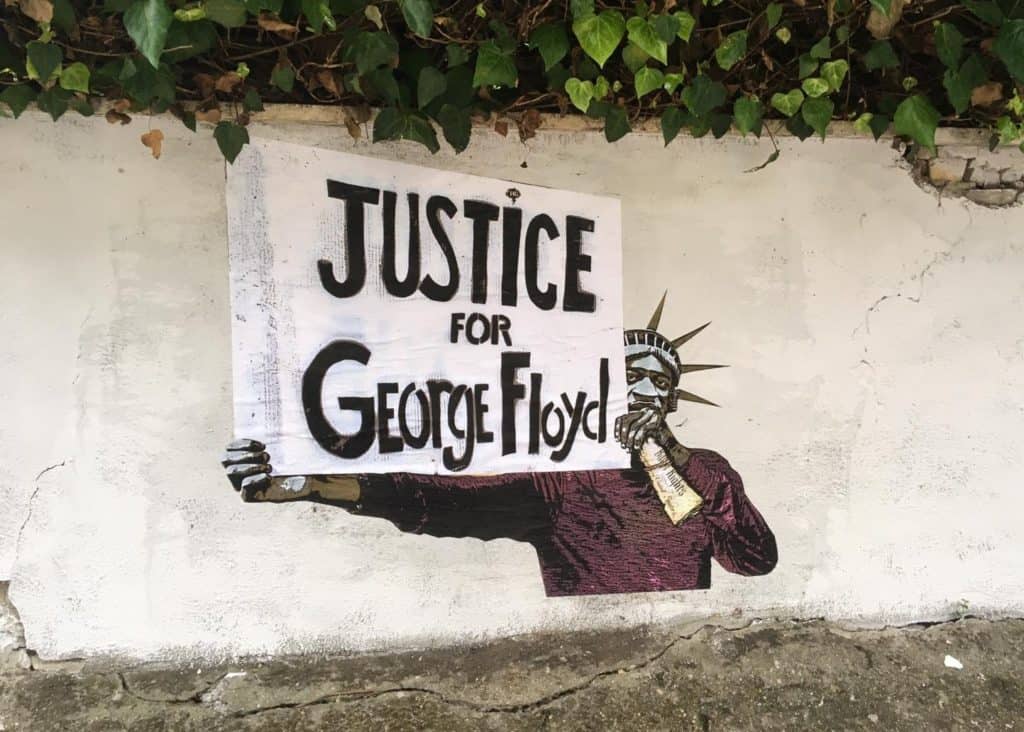 Justice for George Floyd Stencil in Rome.