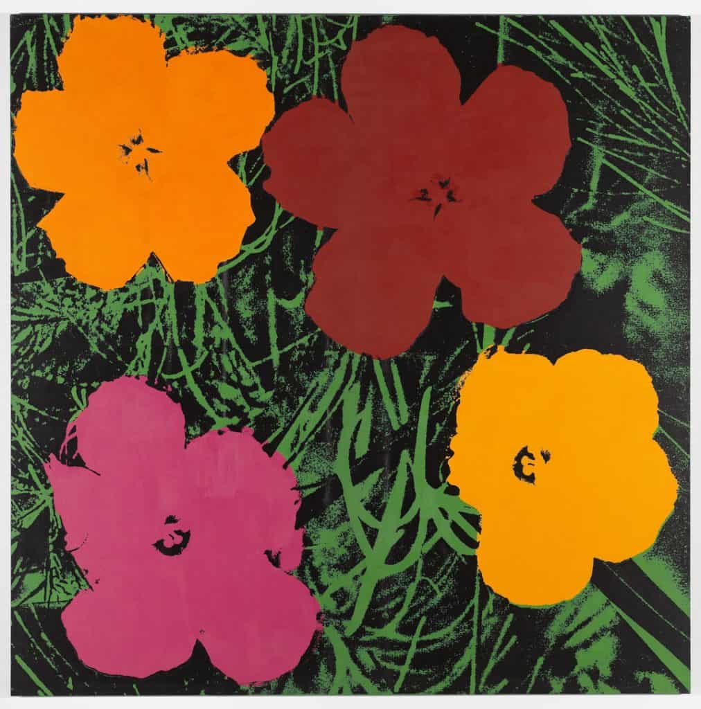 appropriation art. Elaine Sturtevant, Warhol Flowers, 1990.