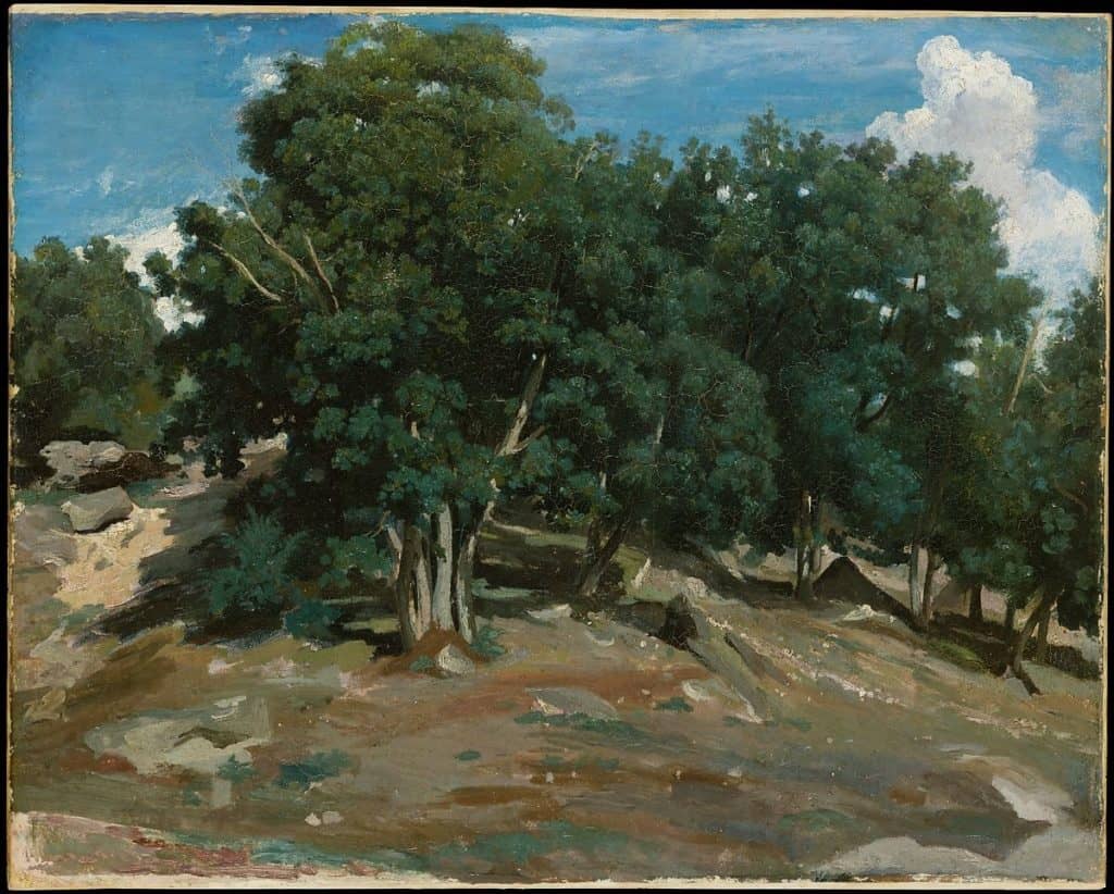 Fontainebleau: Oak Trees at Bas-Bréau by Camille Corot