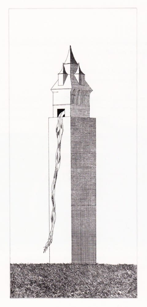 David Hockney, The Tower Had One Window (Rapunzel), 1969-70.