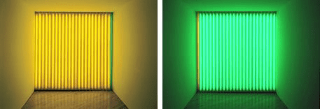 Dan Flavin green yellow lights