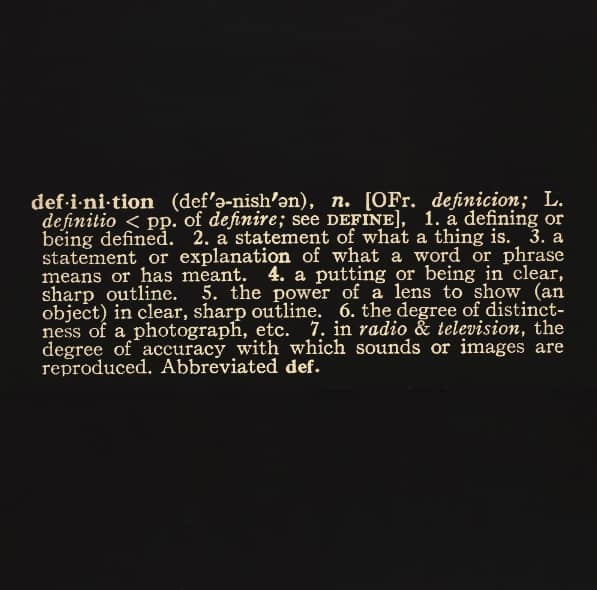 The word "definition" - Art as Idea as Idea