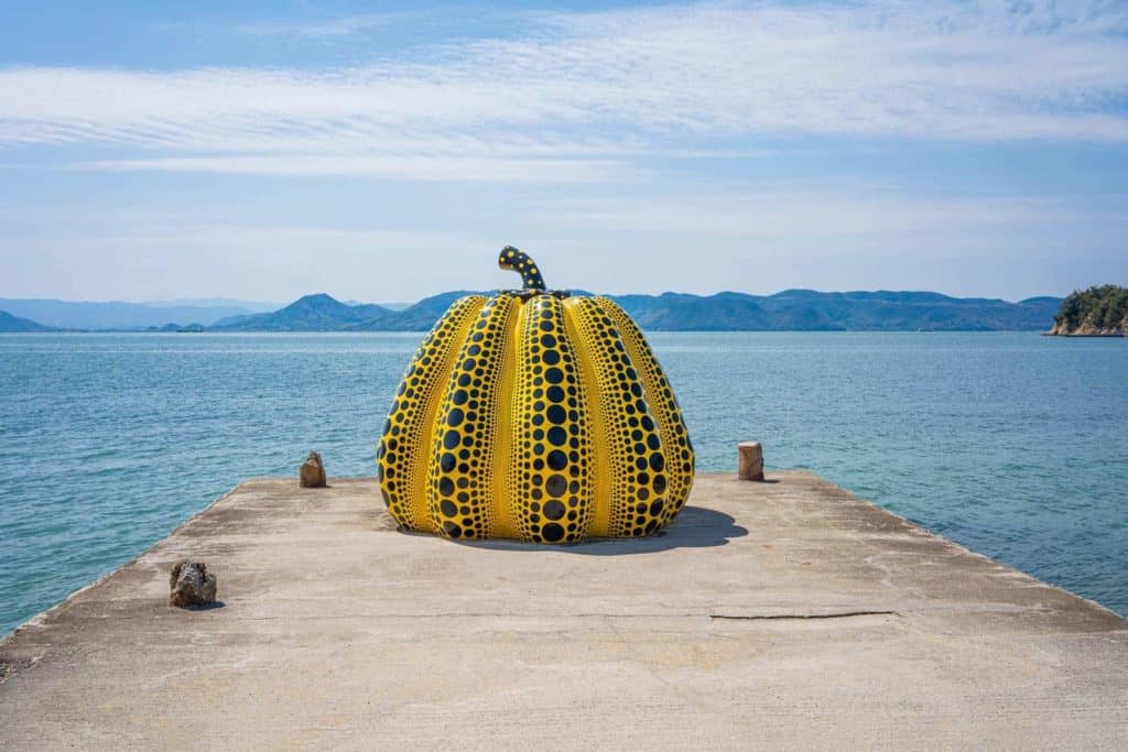 Yayoi Kusama, Pumpkin, 1994, Benesse Art Site, Naoshima, Japan.