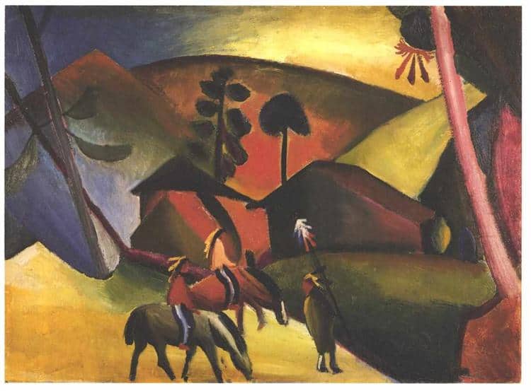 August Macke, Native Americans on Horses, 1911