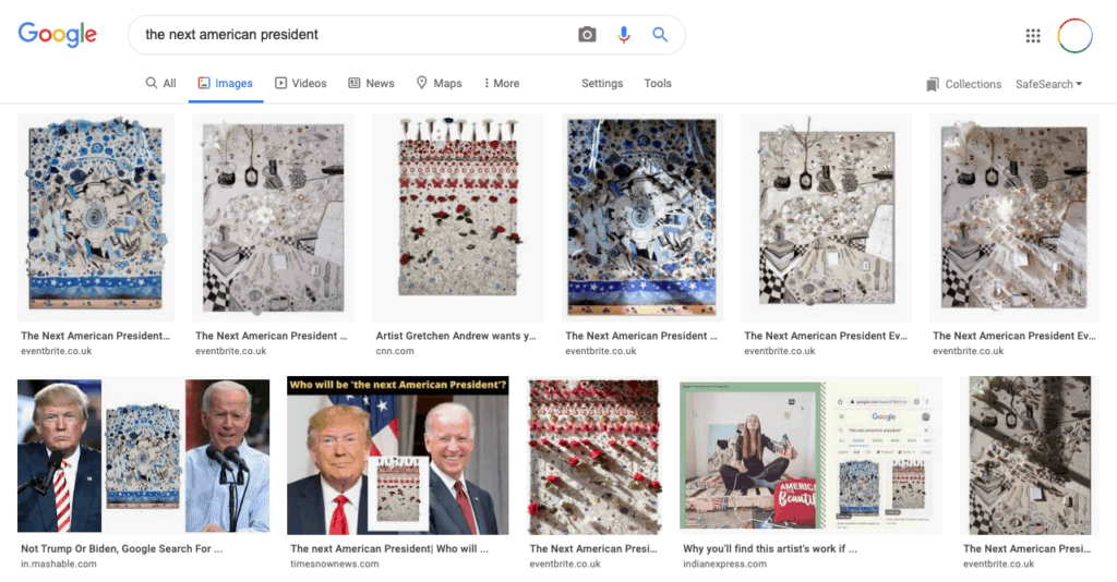 Google image search results for typing "the next american president".