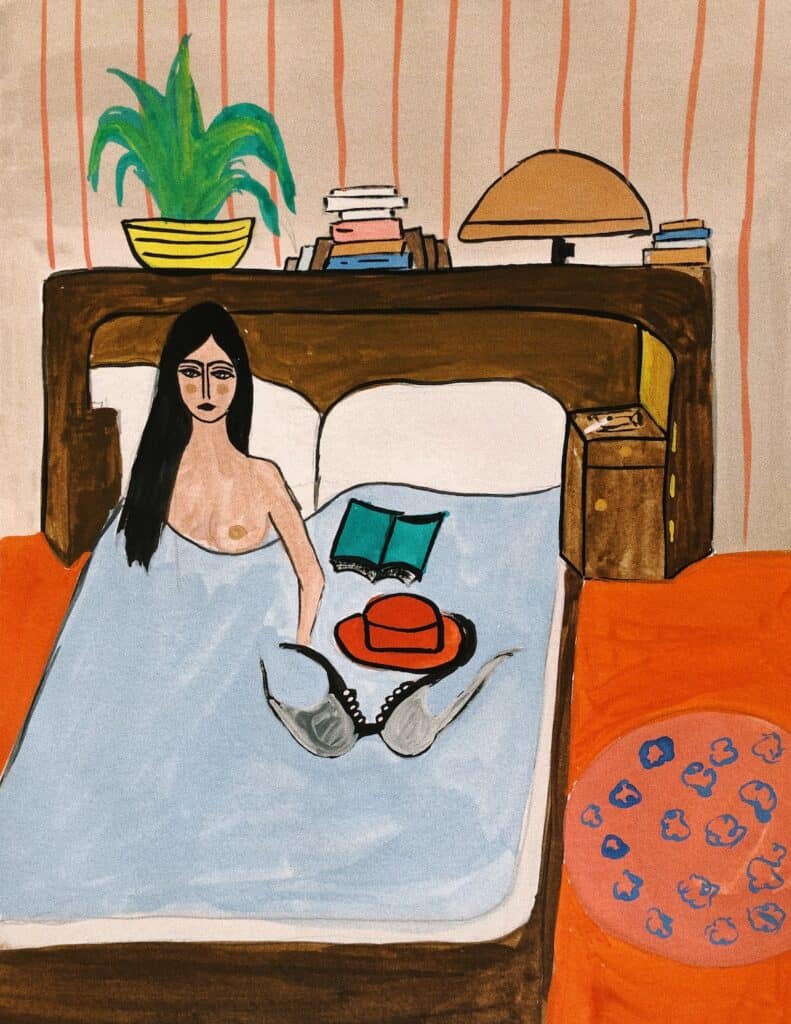 Maria Kassab, 6 AM. From the series Of Colors & Isolation, 2020. Gouache on paper. Courtesy of the artist.