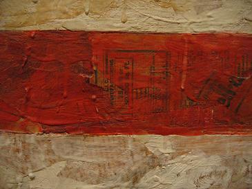 Jasper Johns, Flag, 1954. Detail showing the texture of enchaustic painting. 