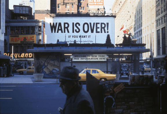 Yoko Ono and John Lennon, WAR IS OVER!