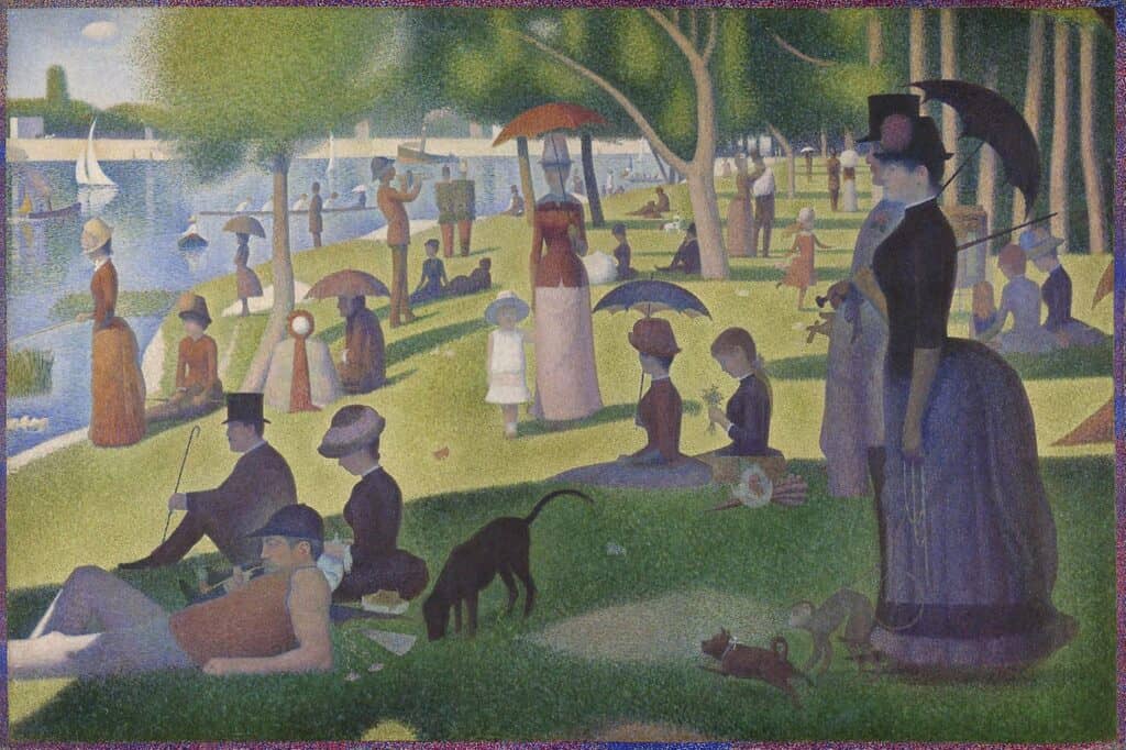 Georges Seurat, Un dimanche après-midi à l'Île de la Grande Jatte, 1884-86. Λάδι σε καμβά. Ευγενική προσφορά Το Ινστιτούτο Τέχνης του Σικάγο.