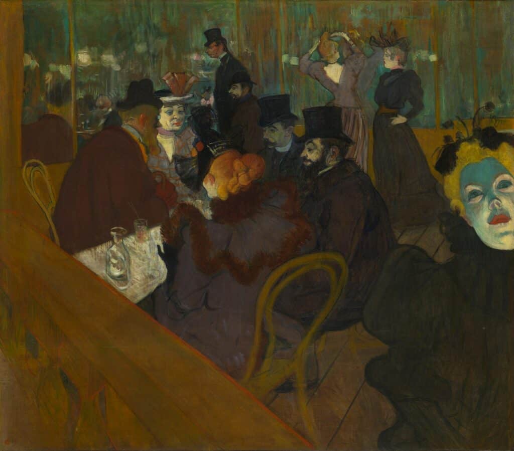 At the Moulin Rouge - by Henri de Toulouse-Lautrec
