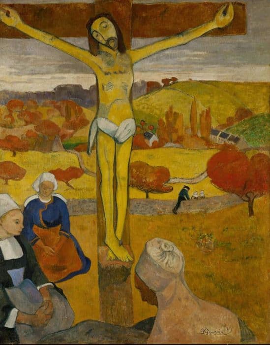 The Yellow Christ by Paul Gauguin: painting displaying the characteristics of Post-Impressionism.