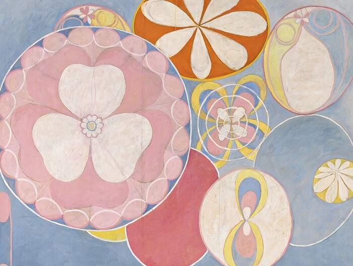 Example of abstract art: detail of Hilma af Klint's painting 'The Ten Largest No. 2 - Childhood'