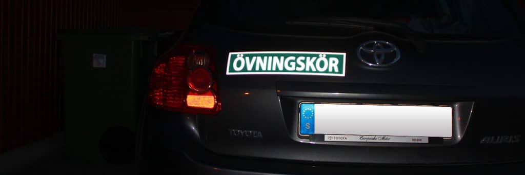 Magnetisk övningskörningsskylt