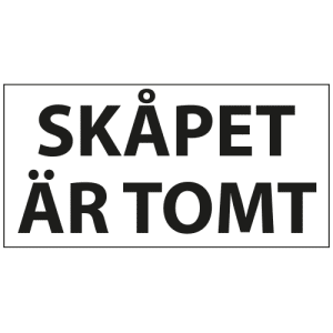 Skåpet är tomt