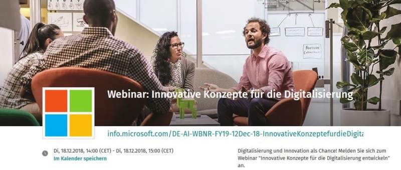 Webinar Digitalisierung, innovative Konzepte zur Digitalisierung