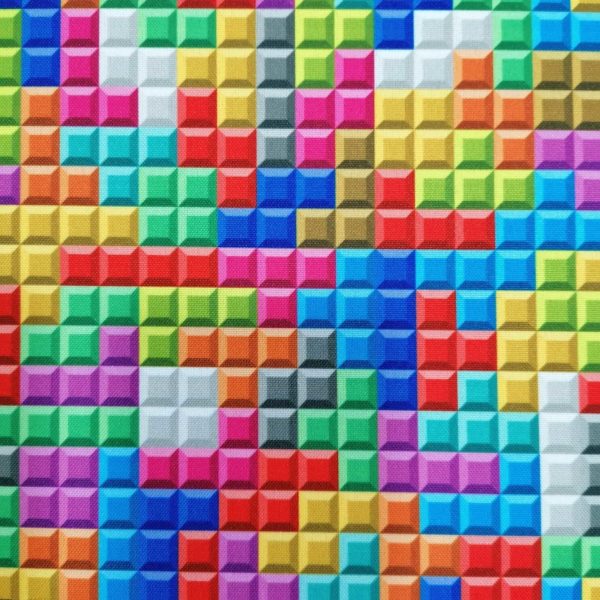 Telas Magomar Patch Motivo Tetris – Colección de estampado pensado para Mascarillas - STRETCH  