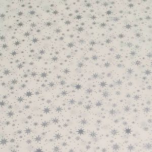 Telas Magomar Patch Navidad - colección Christmas is Near - motivo estrella de navidad - plata en fondo blanco - Stoffabrics  Ref. MP4598-104