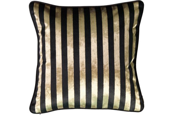 Velourpude 45x45 Ouro Preto Stripes