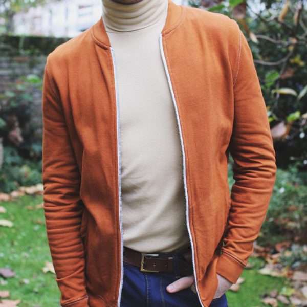 beige-roll-neck-orange-bomber-Robin-James-Man-For-Himself