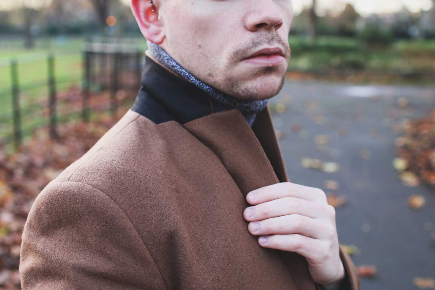 New-Look-Overcoat-Camel-Robin-James-Man-For-Himself-Collar