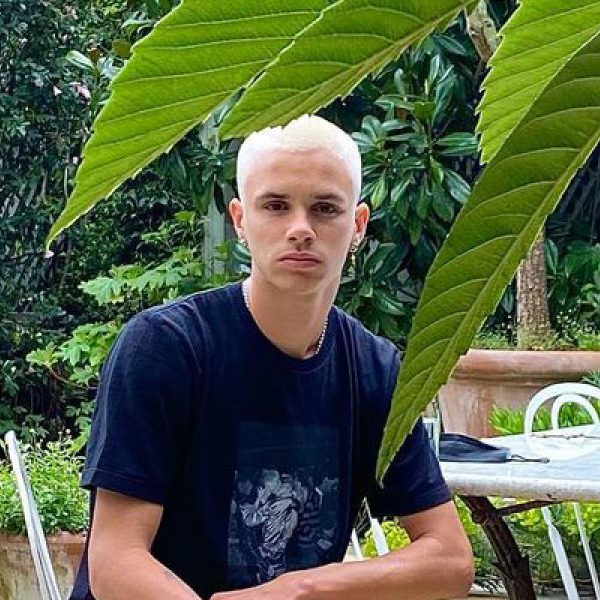 romeo beckham bleached blonde buzz cut