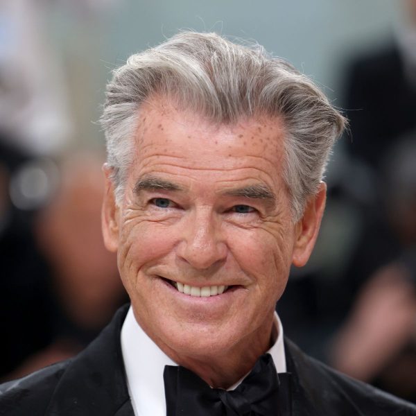 Pierce Brosnan: Swept Back Hair With Widow’s Peak