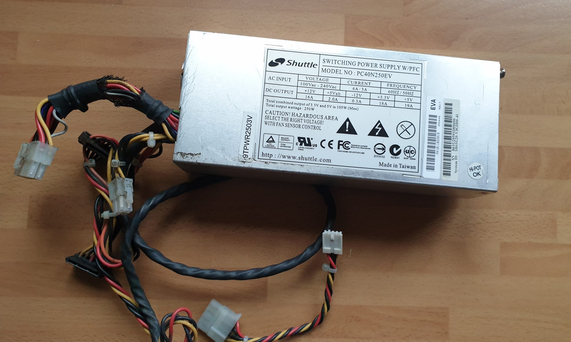 Shuttle PC40N250EV 250W PC Switching Power Supply