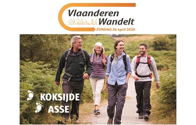 “Vlaanderen wandelt” op zondag 26 april 2020 keuze tussen Asse of Koksijde