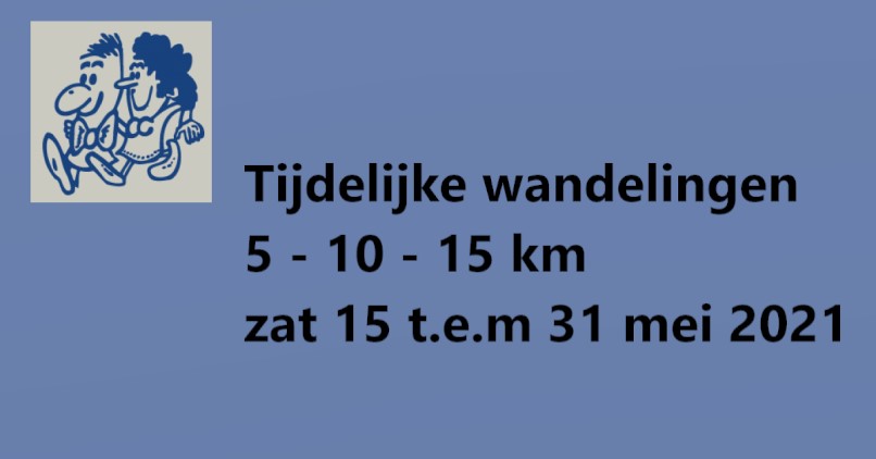 Tijdelijk uitgepijlde wandelparcours van 15 t.e.m 31 mei 2021