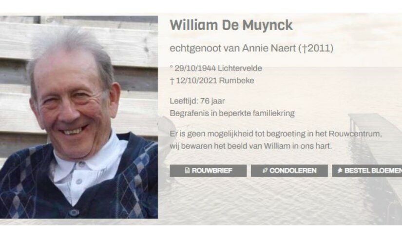 William De Muynck (29/10/1944-12/10/2021