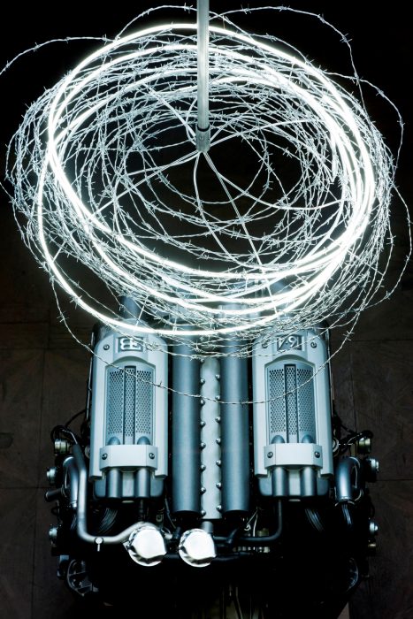 Mariana Vassileva 2011 Accelerator Engine bugatti veyron neon barbed wire Dimensions variable