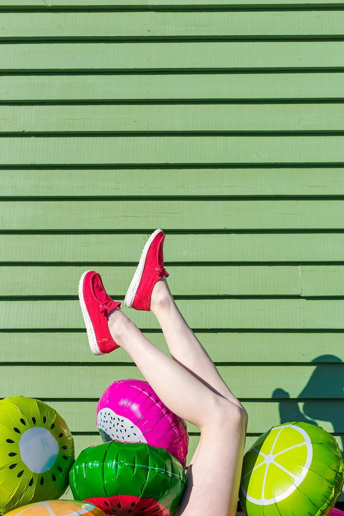 Colourful content creation for Hey Dude Shoes. Product photography & styling by Marianne Taylor.