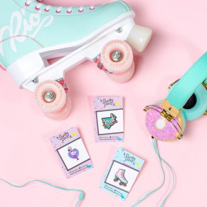 Colourful product photography and styling for Punky Pins by Marianne Taylor.