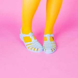 Colourful product photography and styling of jelly shoes for Sun Jellies by Marianne Taylor.