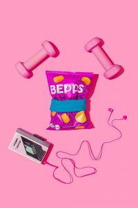 Colourful product photography and content creation for Bepps Snacks by Marianne Taylor.