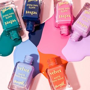 Beauty stills content creation for Barry M cosmetics bursting with colour. Styled makeup and cosmetics product stills photography by Marianne Taylor.