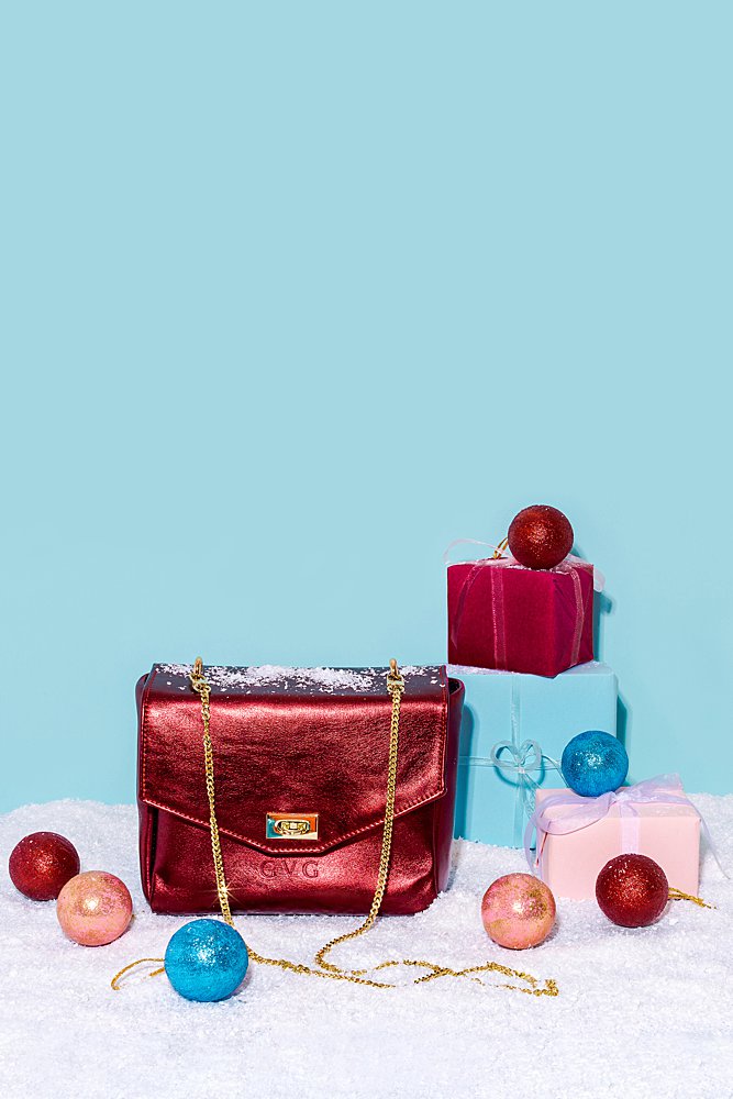 Colourful product photography for GVG accessories line of handbags. Styled stills photography by Marianne Taylor.