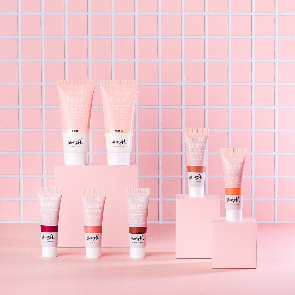 Beauty stills content creation for Barry M cosmetics bursting with colour. Styled makeup and cosmetics product stills photography by Marianne Taylor.