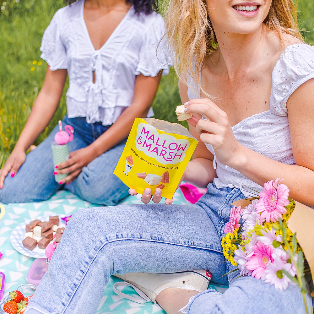 Colourful content creation for Mallow and Marsh snacks. Styled product and lifestyle photography by Marianne Taylor.