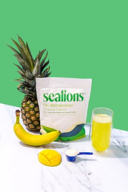 Colourful content creation for Sealions vitamin brand. Styled health product stills photography by Marianne Taylor.