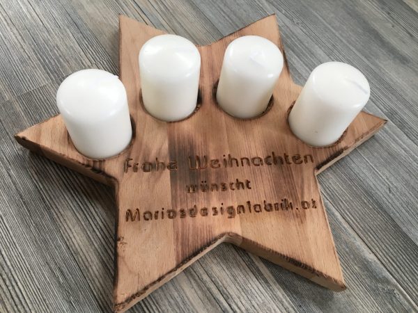 Adventkranz Stern personalisiert