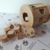 Motorikspiel für Kleinkinder Design Zylinder mit Zubehör aus Holz Buche